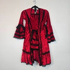 Strangeling Red Riding Hood Costume Dress Youth Large Velvet Gothic Halloween